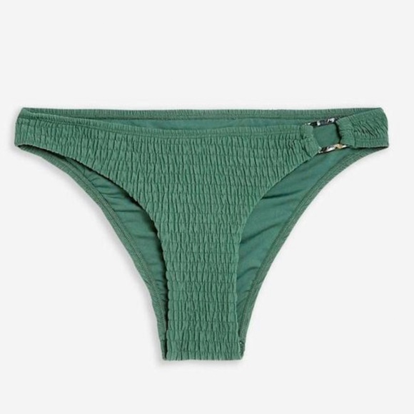 NWT Topshop Shirred Ring Bikini Set, Green - Picture 5 of 14